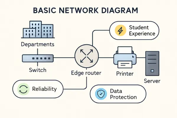 Amministratore di rete IT per progettazione, configurazione e sicurezza di reti aziendali cablate e wireless, server, VPN e backup