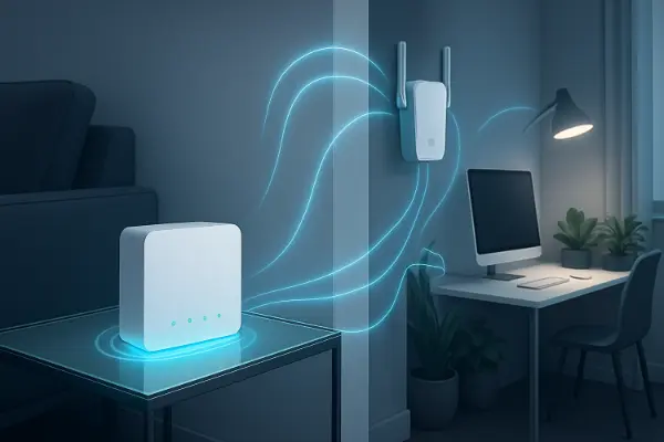 Configurazione rete wireless domestica, WI-FI e ponti punto-punto e punto-multipunto tra edifici con router e access point per copertura stabile e sicura